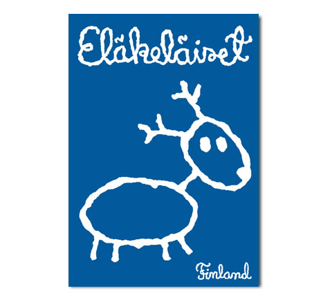 Eläkeläiset classic reindeer post card