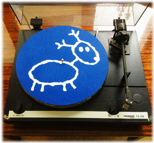Slip mat  blue reindeer