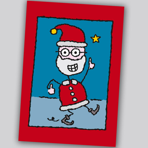 Swinging Santa x-mas card