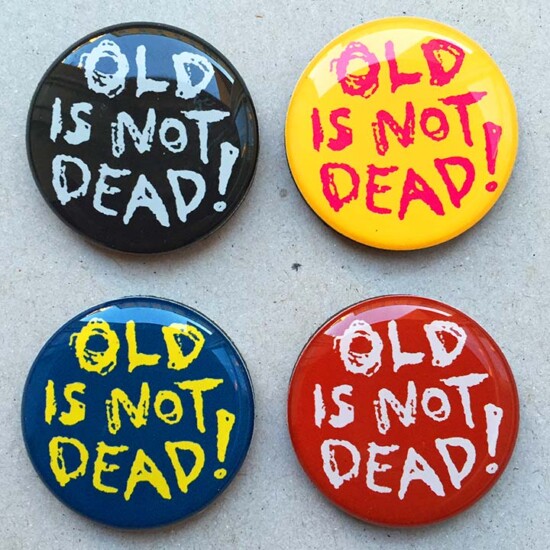 Old is no dead! round fridge magnet