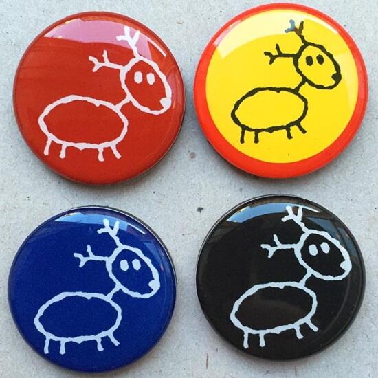 4 pcs set of round poro (reindeer) fridge magnets
