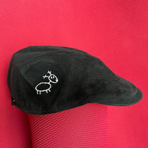 Flat cap, black corduroy