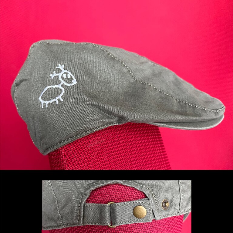 Flat cap, khaki light green, cotton