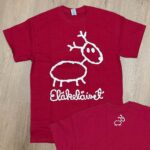 Eläakeläiset classic reinder t shirt on cardinal red colour